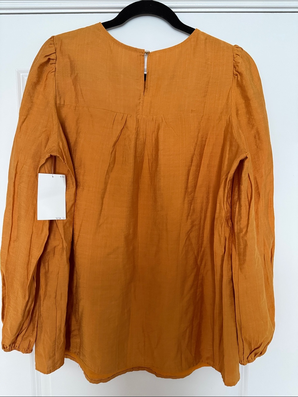 Embroidered Mustard Long-Sleeve Women’s Top - Picture 2 of 8
